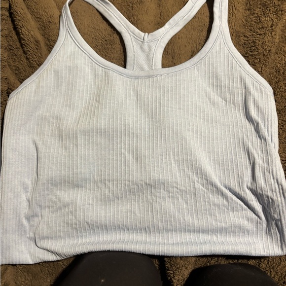 Women's Light Blue Lululemon Ribbed Tank Top - Picture 2 of 4